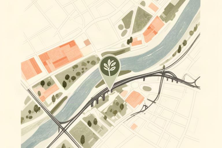 Mapa ilustrado de la zona de Camino de la Ribera en Puente Genil para localizar la tienda
